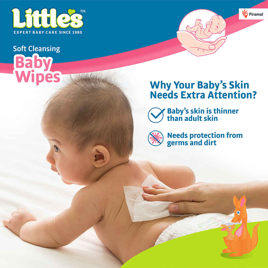 Littles Expert Baby Care Little's Soft Cleansing Baby Wipes Lid