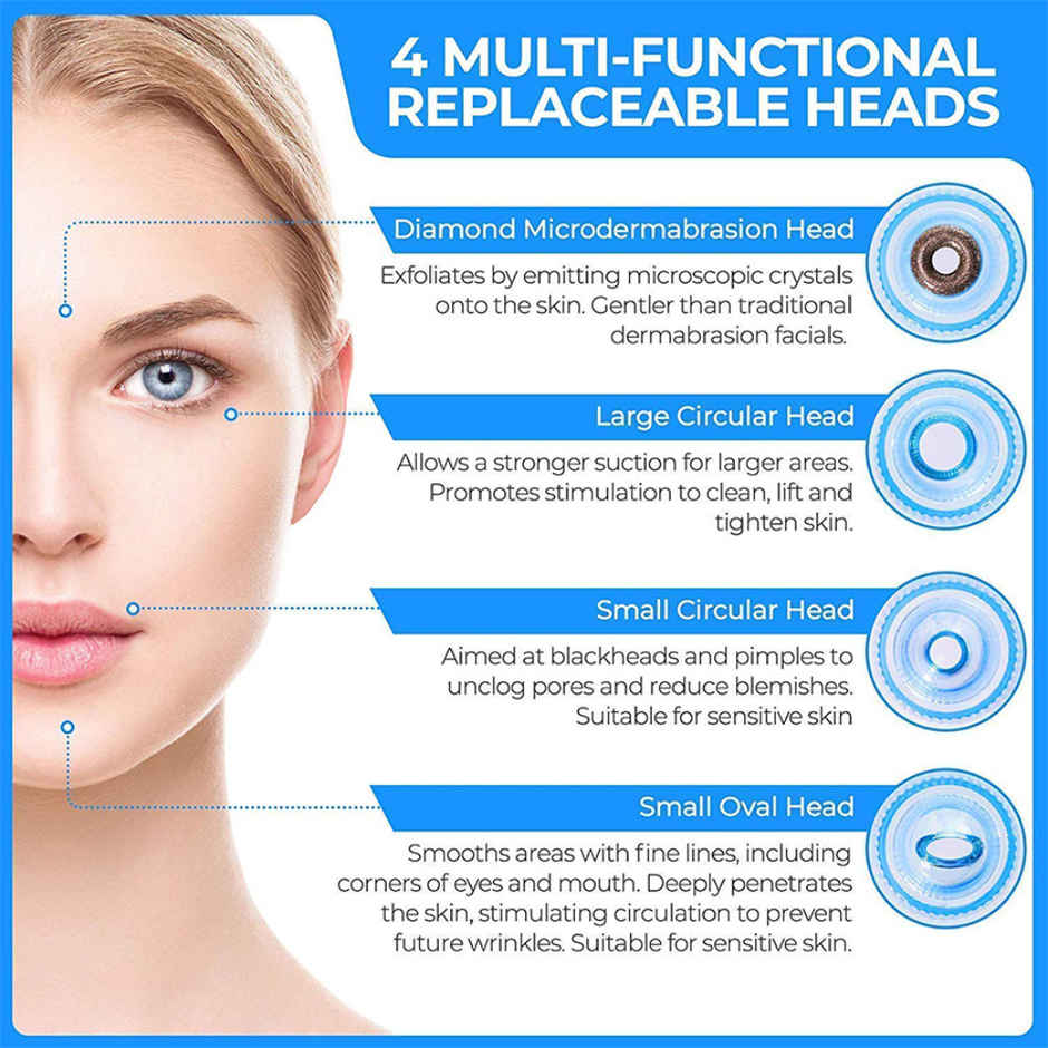 Bronson Professional Pore Cleanser Blackhead Derma Suction Remover Battery Operated With Nozzles
