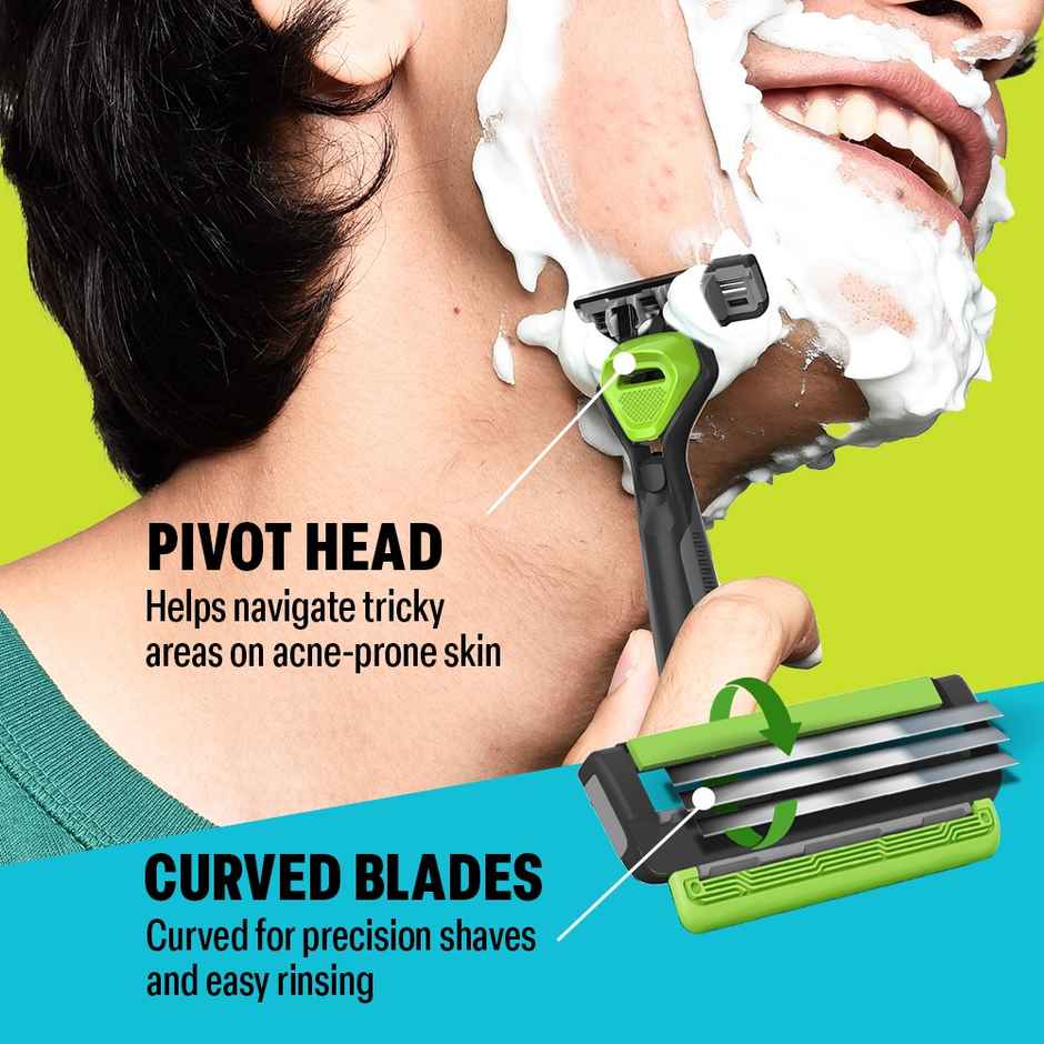 Bombay Shaving Company 3 Blade Razor Cartridges | Pack of 2 blades | Sensi Smart 3