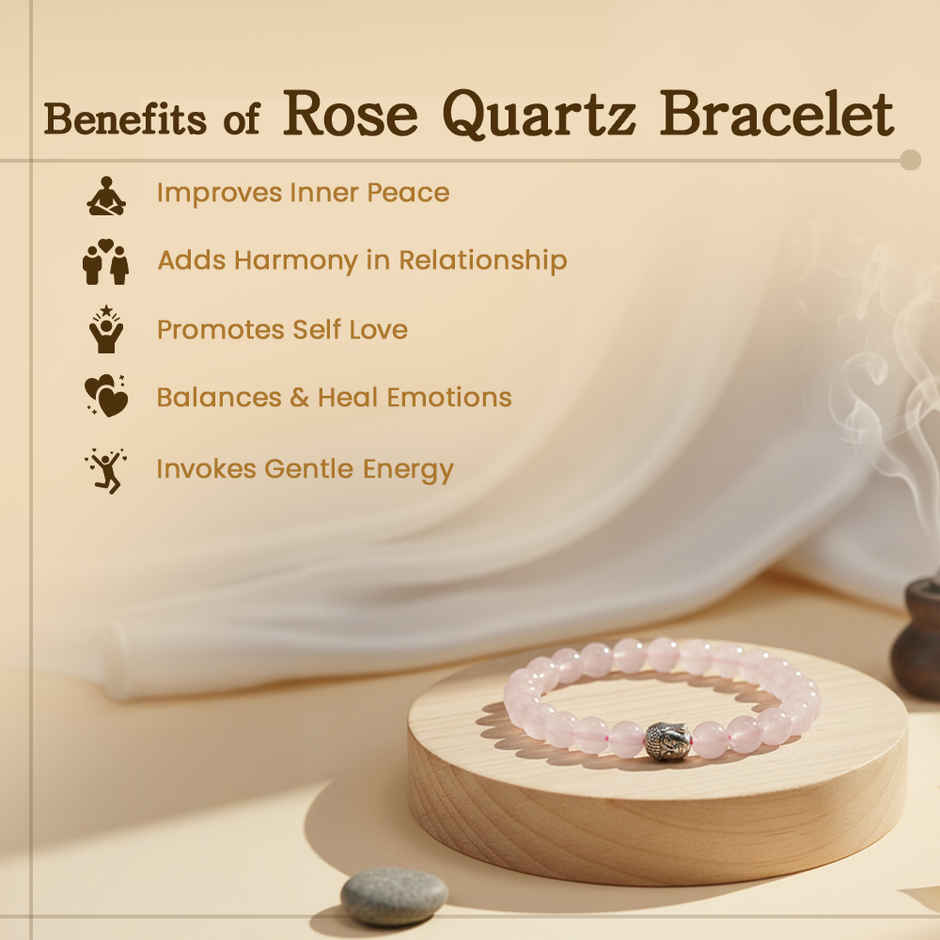 Astroyogi Rose Quartz Bracelet | Natural Gemstones | Pack of 1