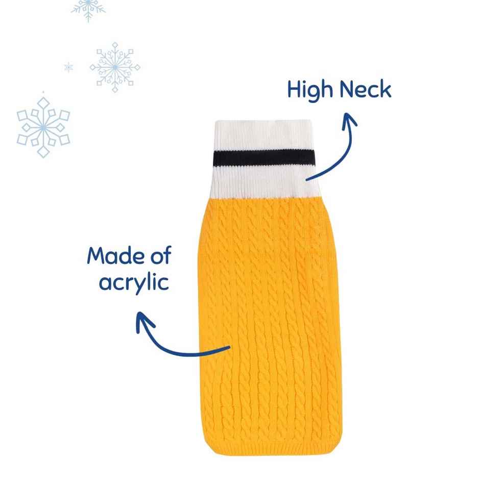 Bearhugs Yellow Highneck Sweater For Dogs L