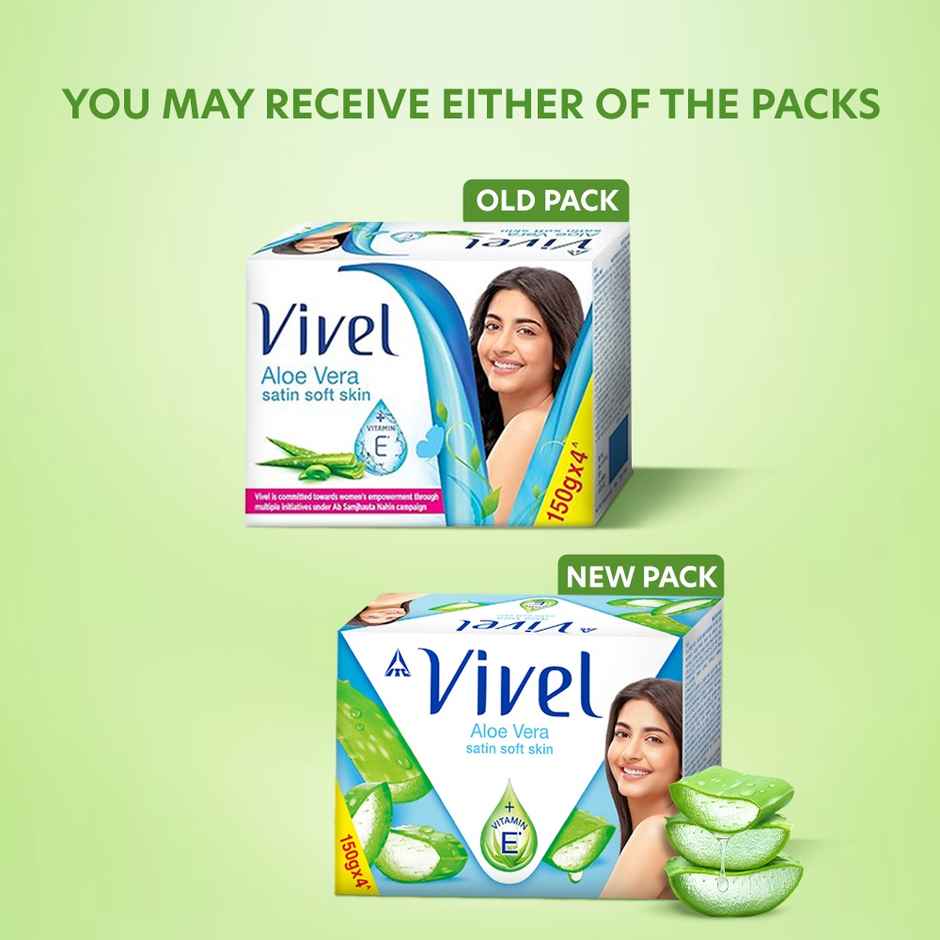 Vivel Aloe Vera Grade 1 Bathing Soap with Vitamin E for Soft Glowing skin
