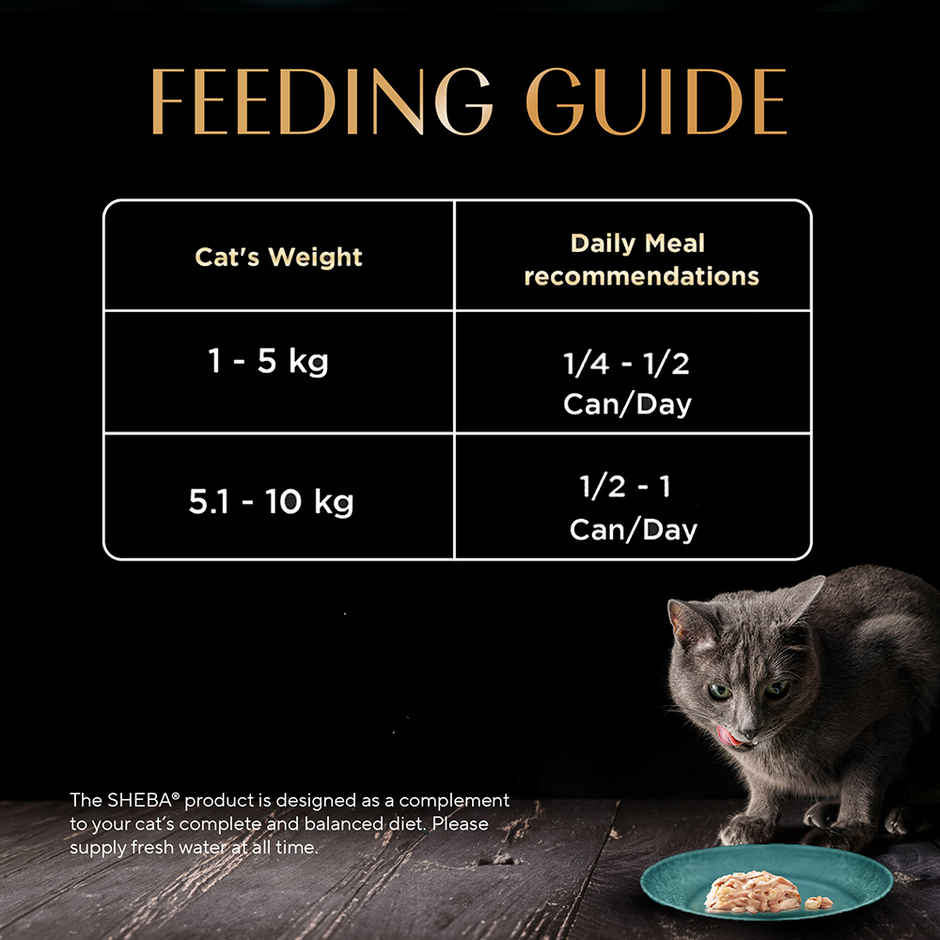 Sheba Deluxe Premium Adult Tuna and Prawns in Gravy Wet Cat Food Can