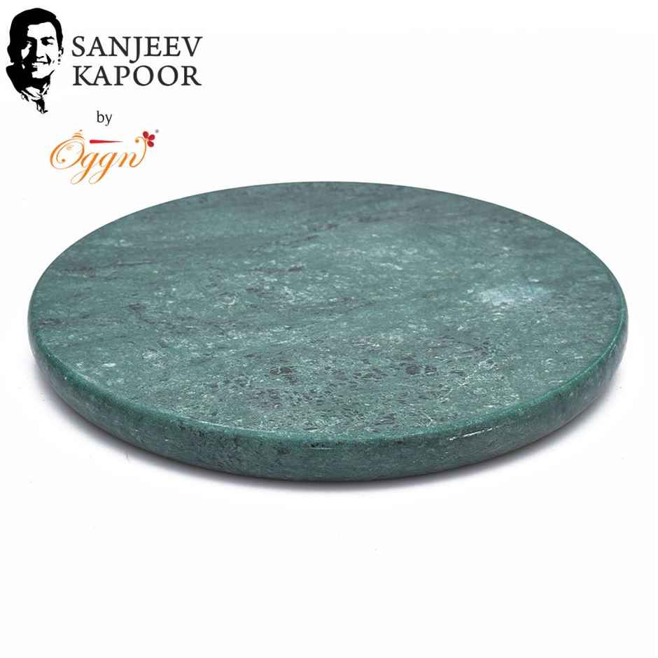 Sanjeev Kapoor by OGGN Granite |Green Marble| Chakla/Rolling Pin Board/Roti & Chapati Maker - 9 Inch