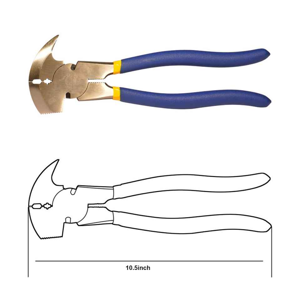 Tata Agrico Tools Fencing Pliers - Multi-Purpose Fence Tool with 2 Wire Cutters and Splicers
