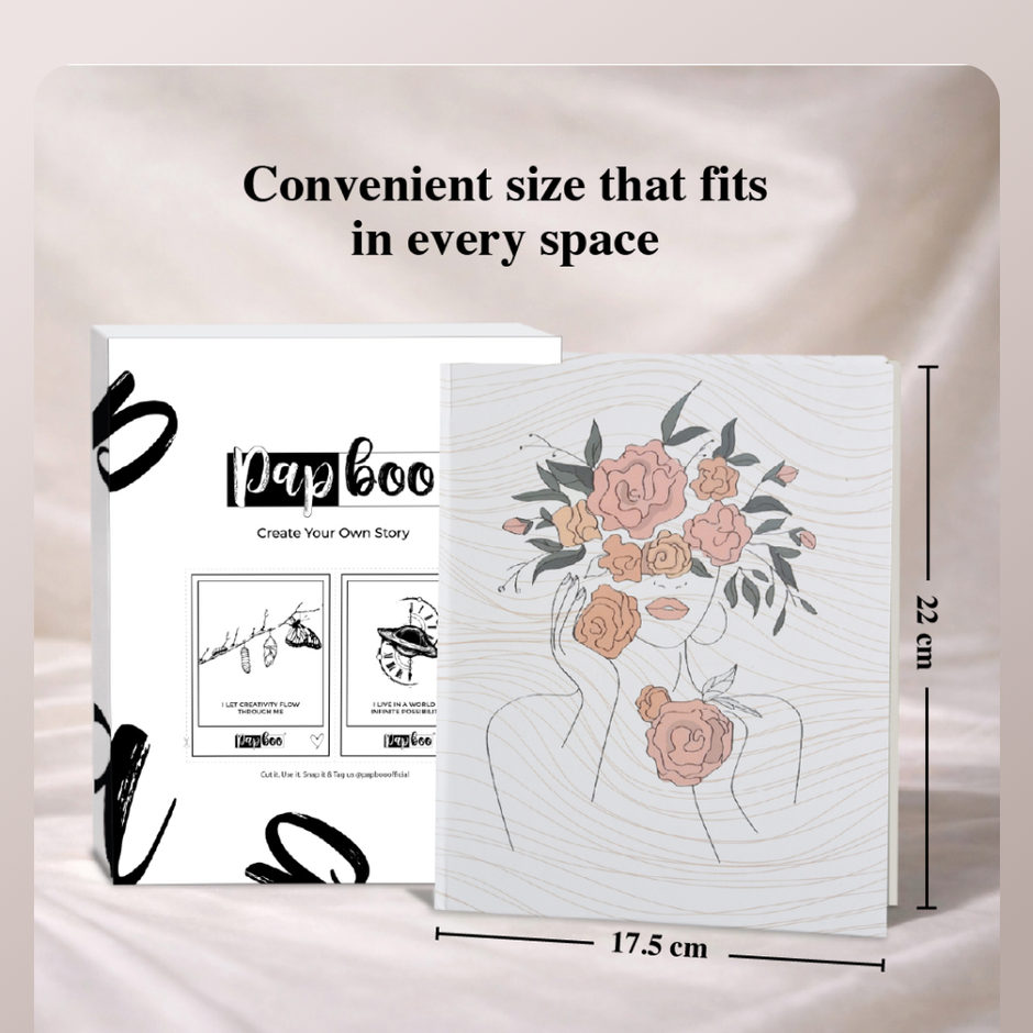Papboo Flower Women Single Ruled Hardbound Notebook Diary, (22 X 17.5 Cm), 80 Gsm, 140 Pages