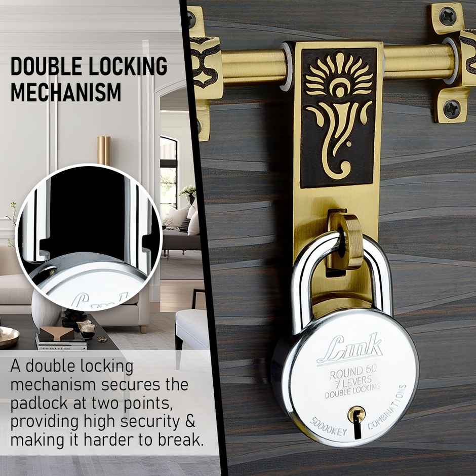 Link Stainless steel New Round 60 mm Padlock