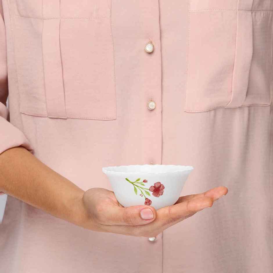 Larah by Borosil Coral Pudding Set | Opalware Crockery for Dining & Gifting Bowl Set