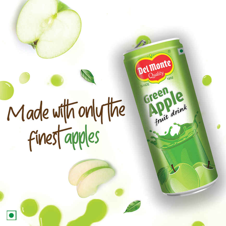 Del Monte Green Apple Fruit Drink Crisp, Tangy & Ideal for Mocktails & Cocktails