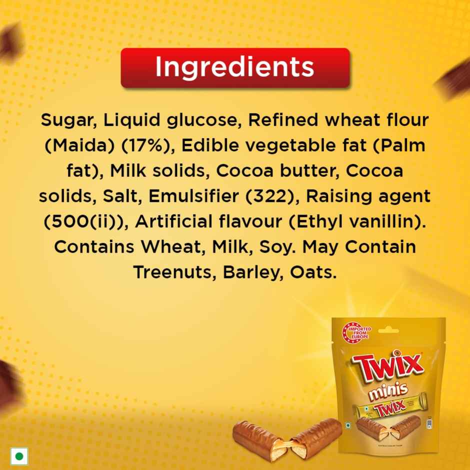 Twix Minis Cookie Caramel Chocolate Pack | 5 Mini Treats Inside