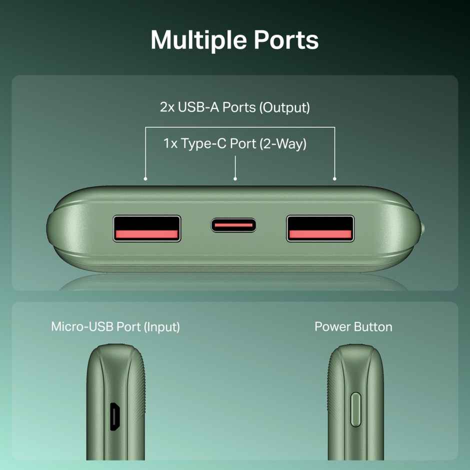boAt EnergyShroom PB300 Activ Powerbank | Mint Green