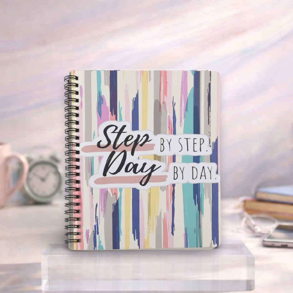 Papboo Dot Grid Spiral Wiro Notebook | 120 Pages | 21 x 15 cm | 90 Gsm | Step By Step