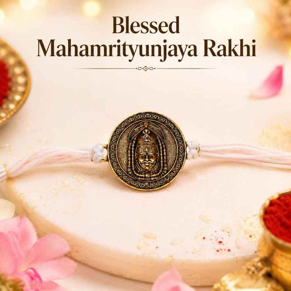 VAMA Siddh Mahamrityunjay Rakhi | Temple Energised for Your Brother's Healthy and Long Life