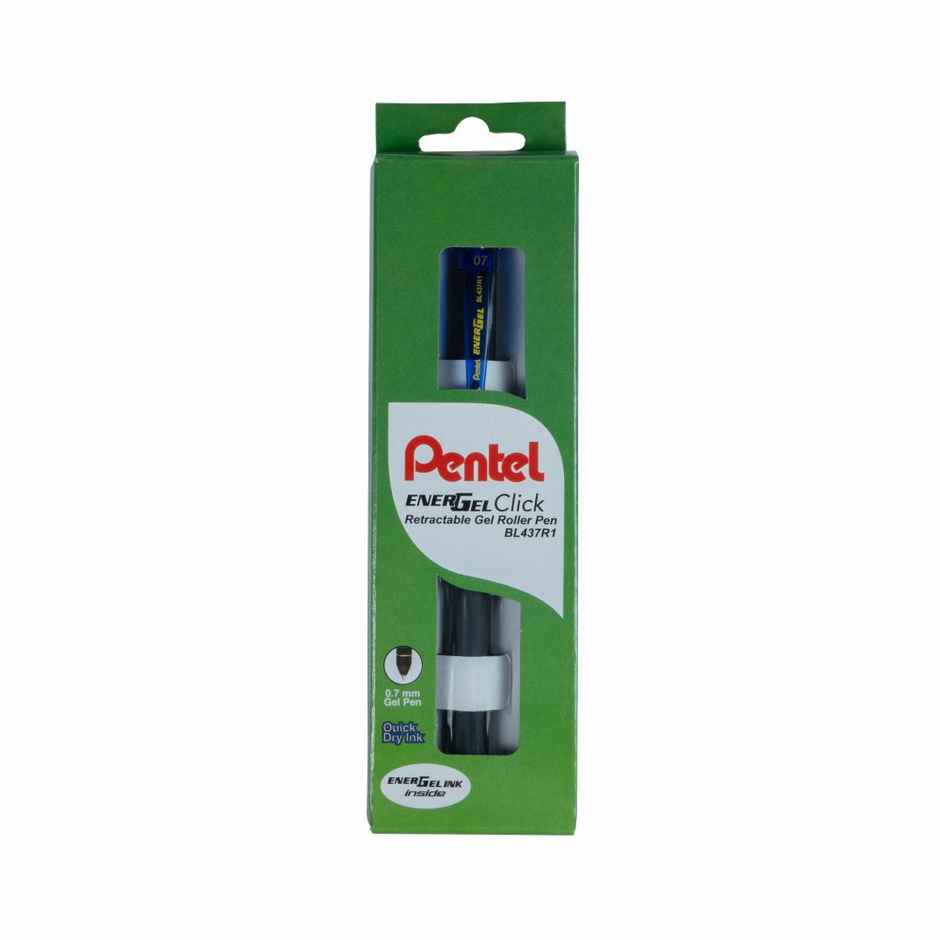 Pentel BL437R1 Energel Click Single Black Body Blue Ink