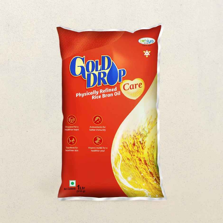 Gold Drop Physically Refined Rice Bran Oil Pouch