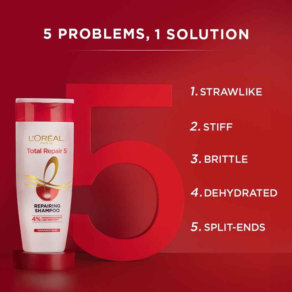 L'Oreal Paris Total Repair 5 Serum, Shampoo & Conditioner 650 ml + 180 ml + 40 ml