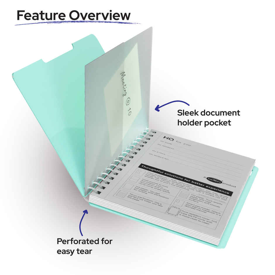 Navneet HQ | Single Subject Book | Mint Green with PP Cover Single Line | 14.8 x 21 cm | 160 Pages
