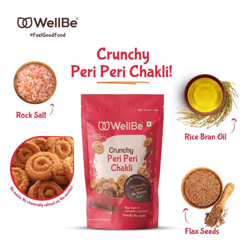 WellBe Crunchy Peri Peri Chakli | Spicy & Crispy
