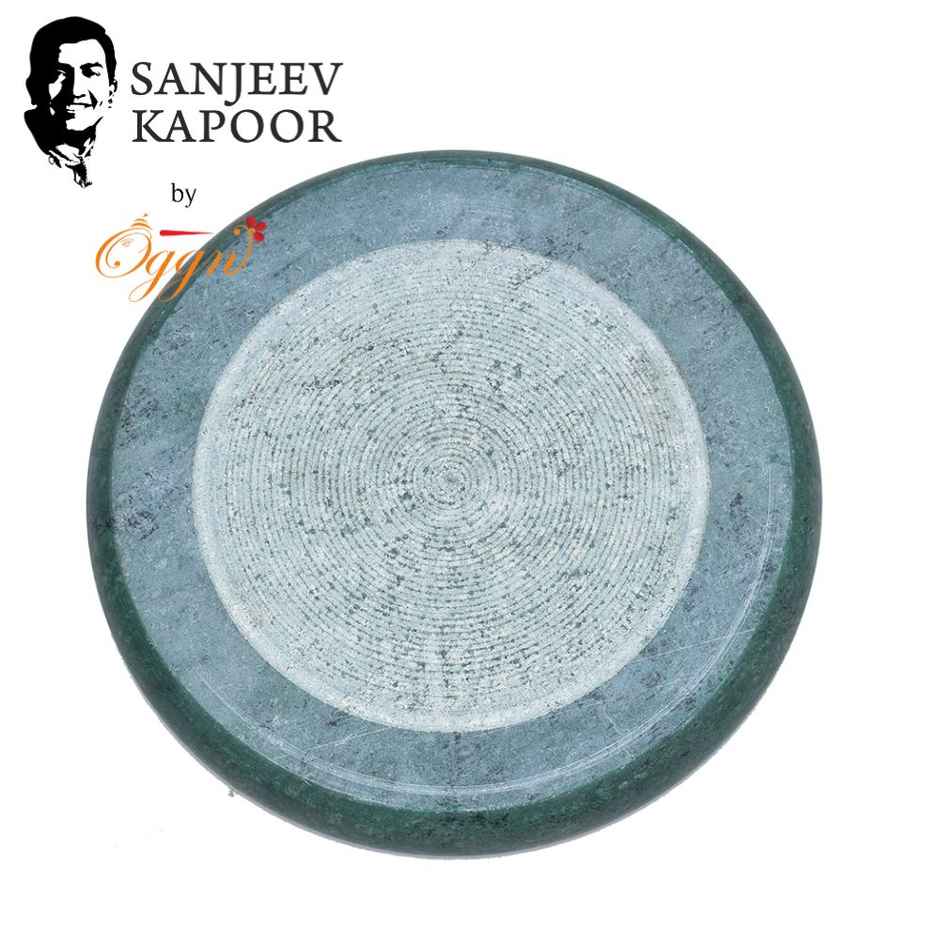 Sanjeev Kapoor by OGGN Granite |Green Marble| Chakla/Rolling Pin Board/Roti & Chapati Maker - 9 Inch