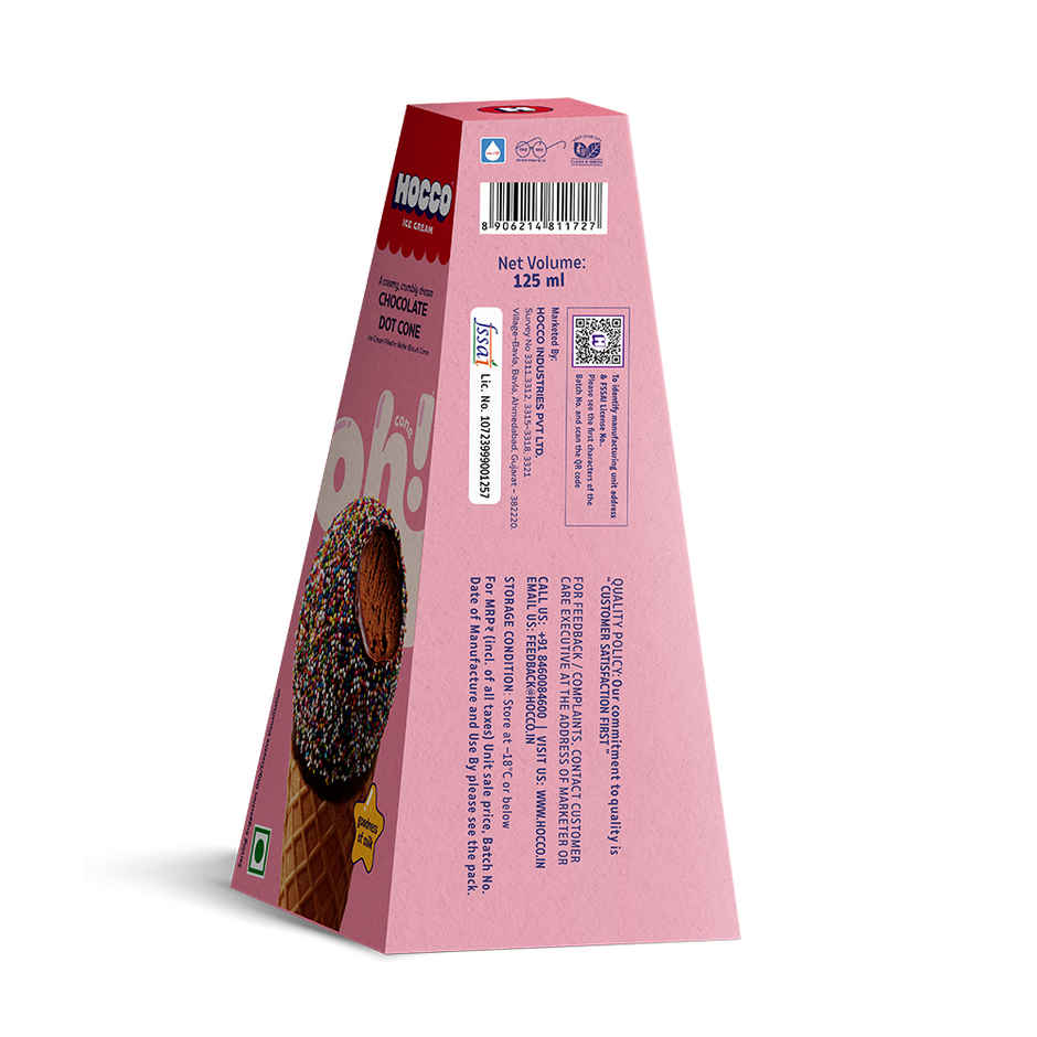 Hocco Chocolate Dot Ice Cream Cone