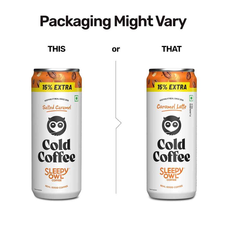 Sleepy Owl Caramel Latte Cold Coffee Can