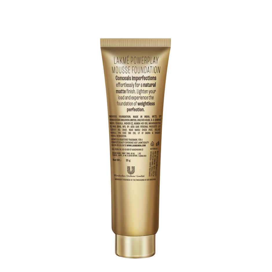 Lakme 9 To 5 Powerplay Mousse Foundation | Rose Ivory