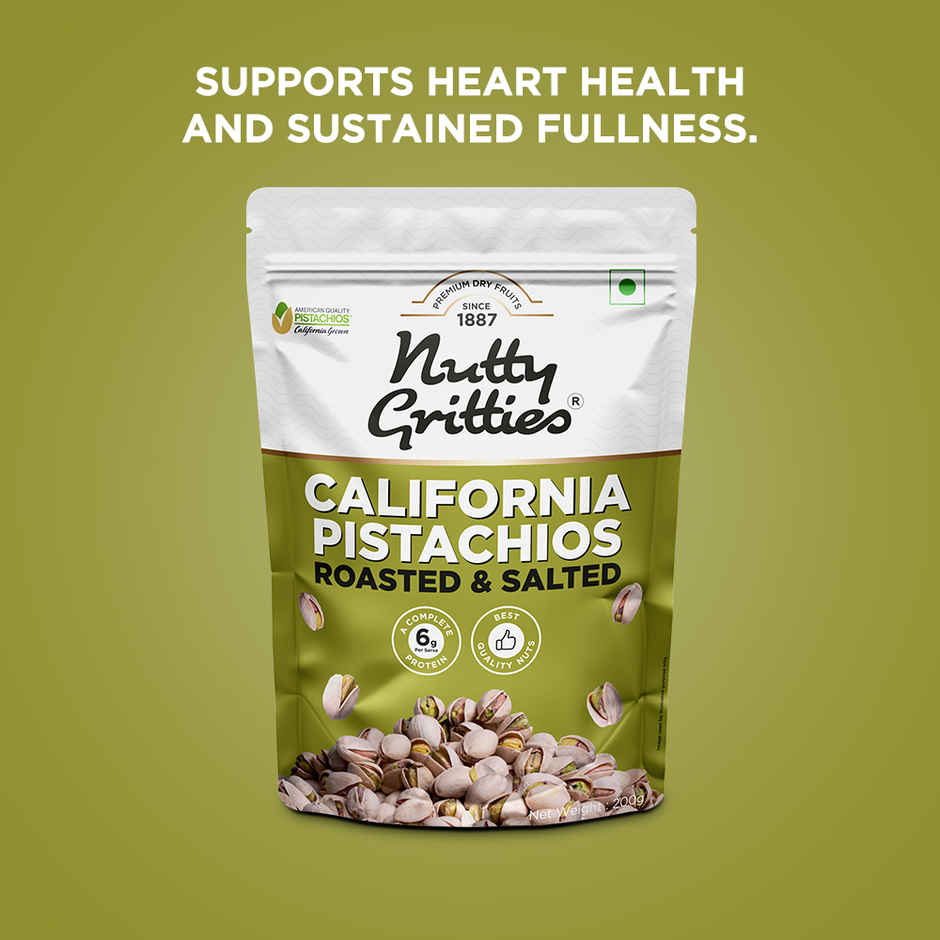 Nutty Gritties Roasted Pistachios - Lightly Salted, Non-Fried, Zero-Oil