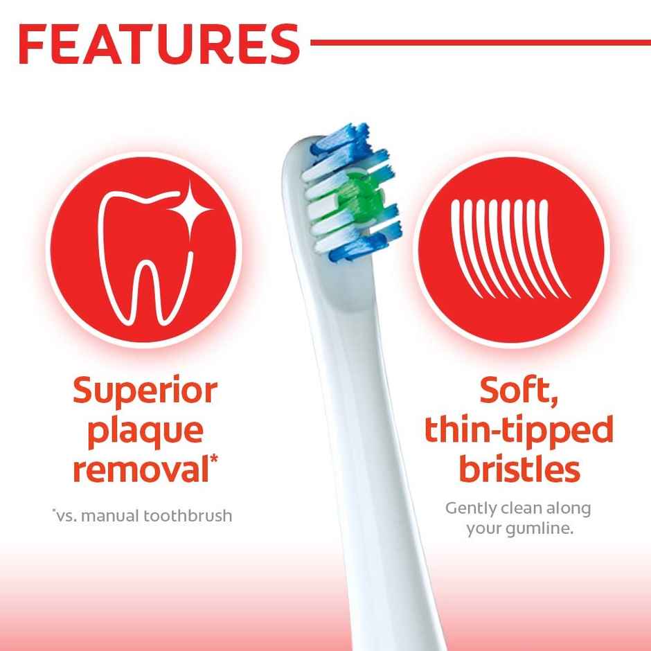 Colgate Proclinical 150 Battery Powered Toothbrush Refill Heads Electric Brush Heads With Soft Bristles Gentle On The Gums, Fits Any Colgate Proclinical Electric Toothbrush
