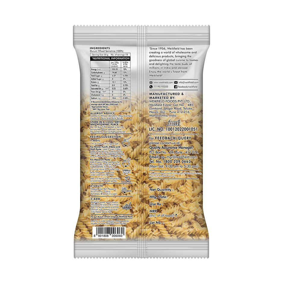 Weikfield Fusili Pasta | Premium Quality Wheat Pouch