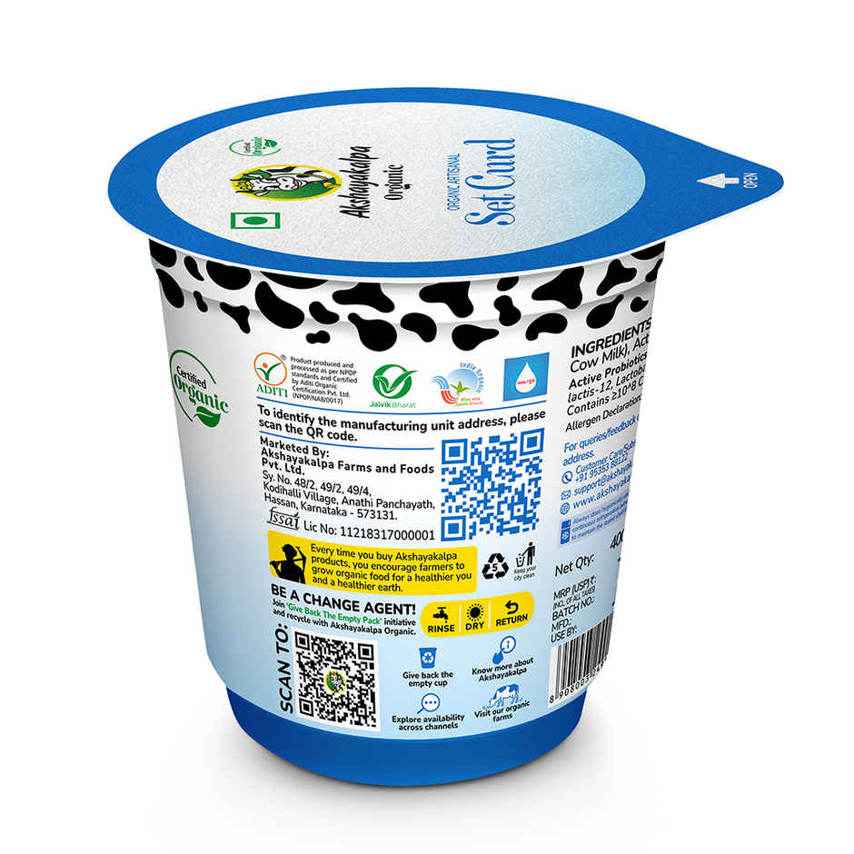 Akshayakalpa Artisanal Organic Set Curd Cup