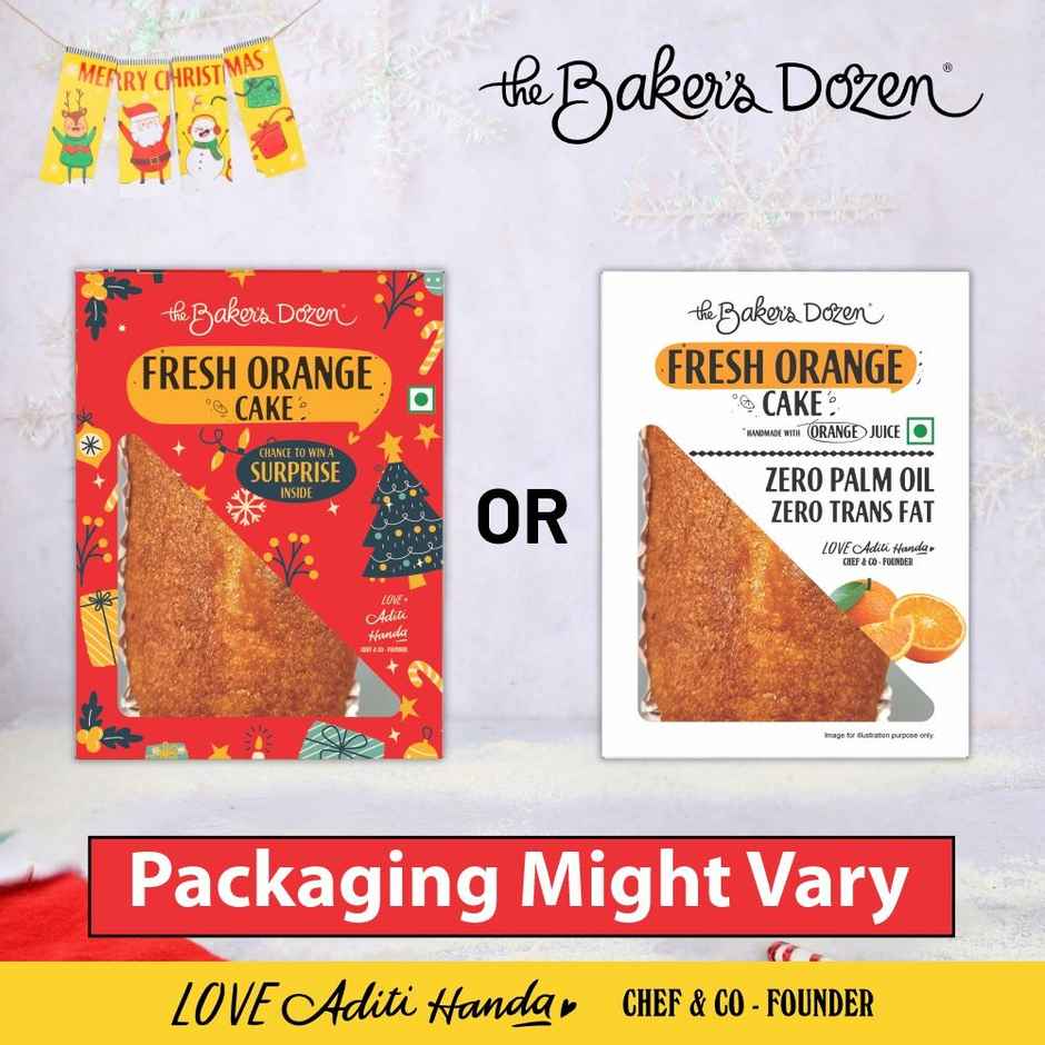 The Baker's Dozen Handmade Fresh Orange Cake |Eggless Cake | Tea Cake | Made with Fresh Orange Juice