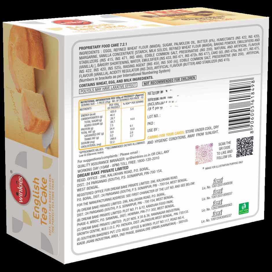 Winkies English Tea Cake | Bakery Delight