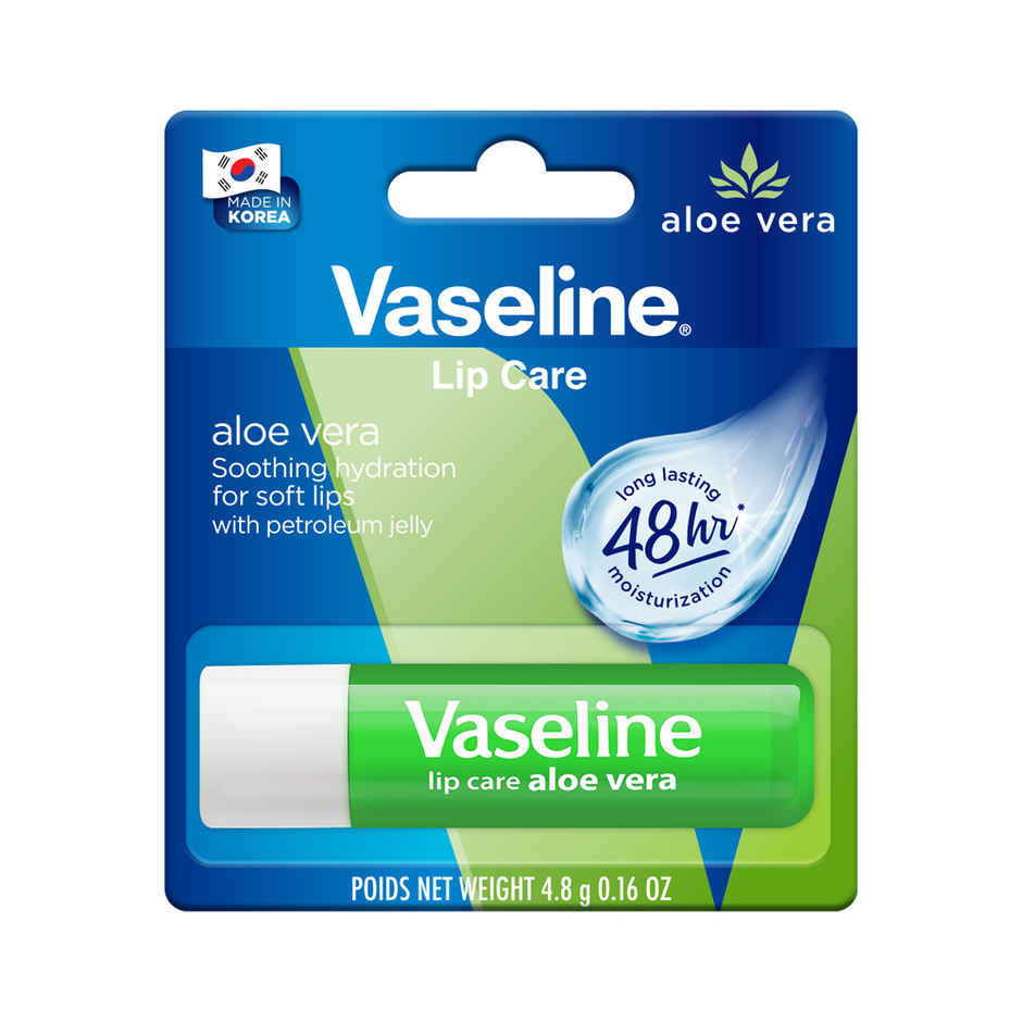 Vaseline Lip Care Aloe Vera Lip Balm with Aloe Extract & Petroleum Jelly