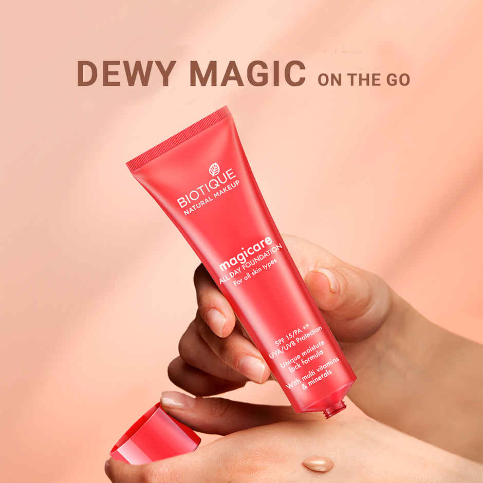 Biotique Natural Makeup Magicare All Day Foundation | Gypsum