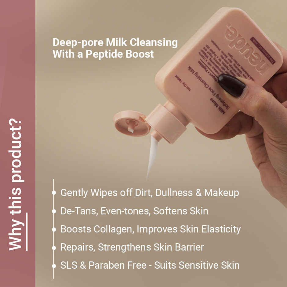 Neude Peptide Face Cleansing Milk With Whipped Cream & Yogurt For Deep Pore Cleansing 100 Ml