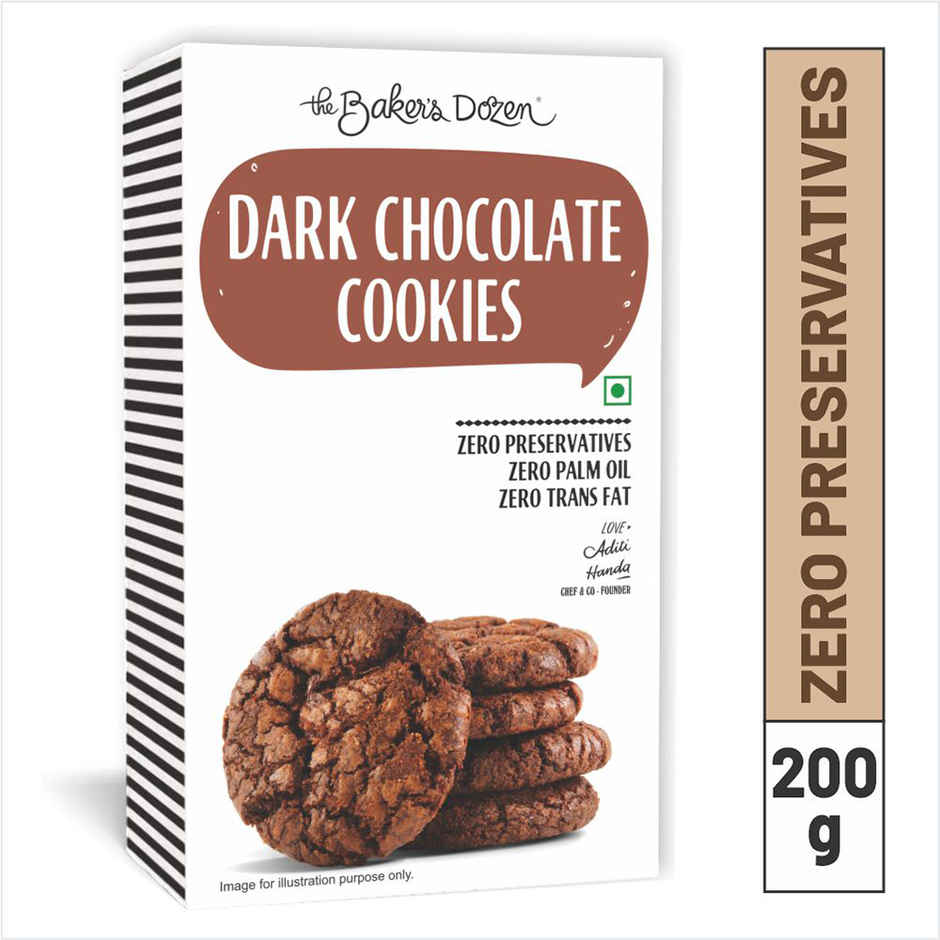 The Baker's Dozen Dark Chocolate Cookies | Premium Biscuit Handmade Cookies | Choco Chip Cookies