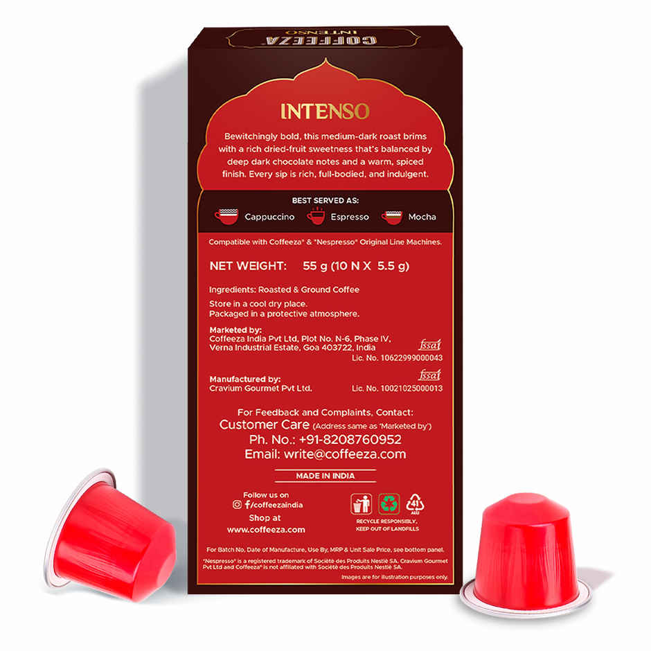 Coffeeza Intenso Coffee Capsules| Box Of 1 | 10 Capsules