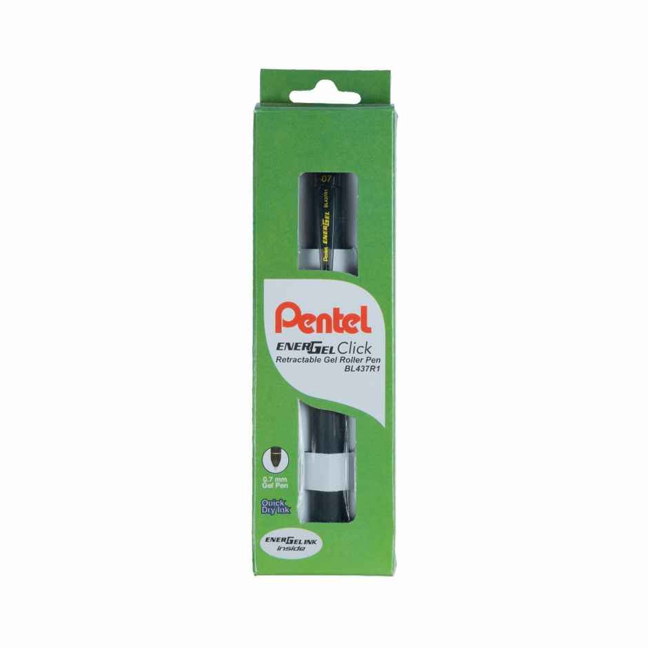 Pentel BL437R1 Energel Click Single Black Body Black Ink