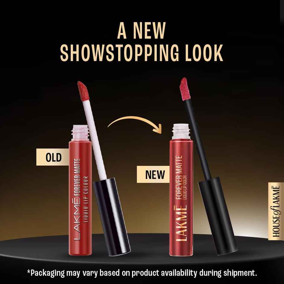 Lakme Forever Matte Liquid Lip, 16Hr Lipstick, Lightweight & Transferproof - Red Cherry