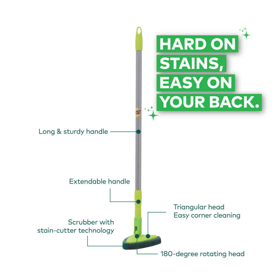 Scotch Brite Telescopic Handle Bathroom Scrubber Brush