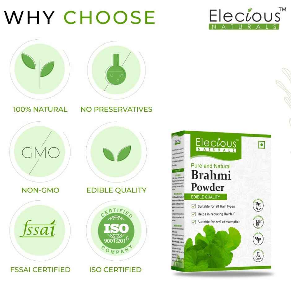 Elecious 100% Brahmi powder for Hair Growth