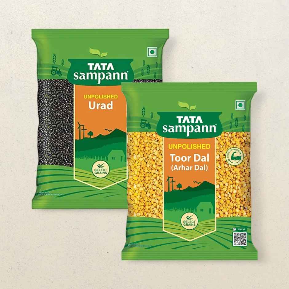 Tata Sampann High Protein Toor Dal - Split(500gms) & Tata Sampann High Protein Kali Urad(500gms) Combo