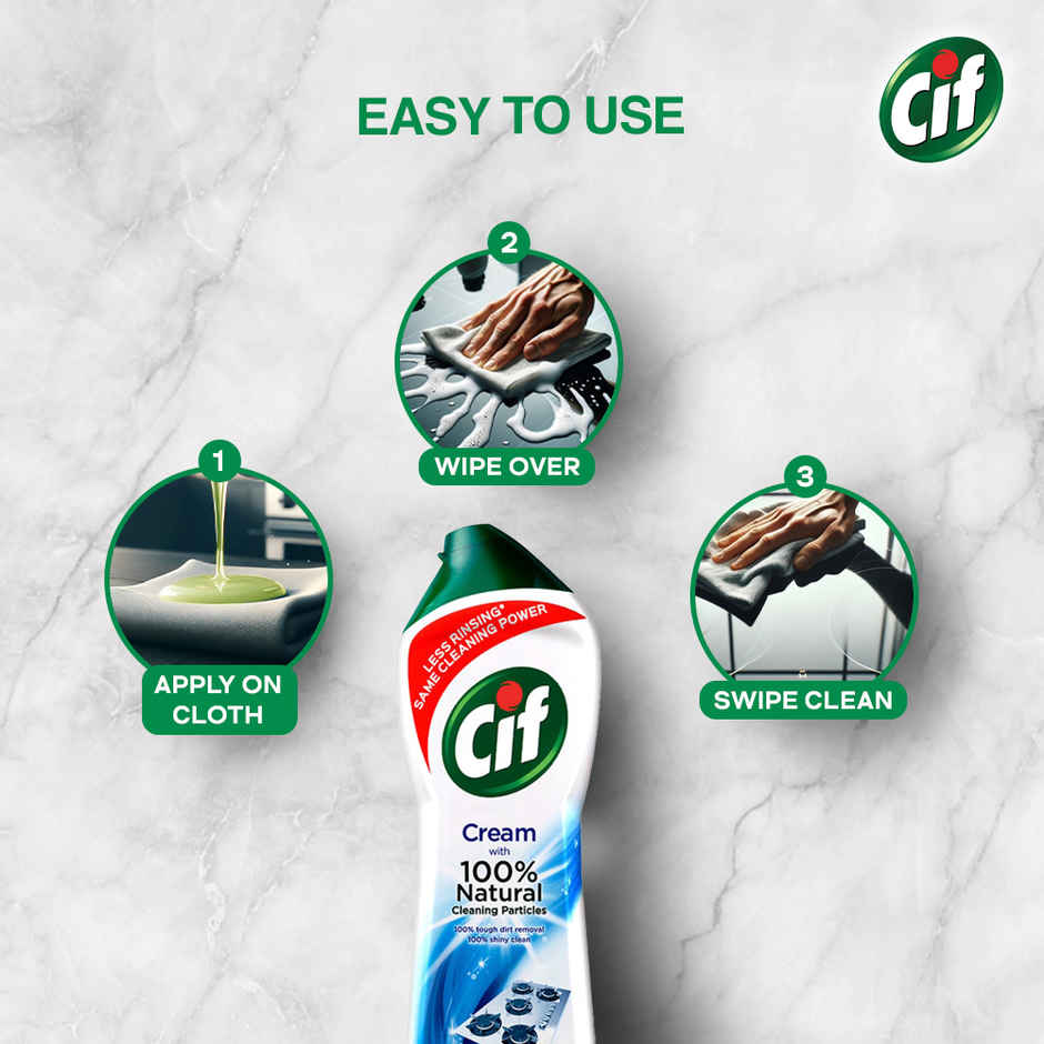 Cif Original Cream Multipurpose Surface Cleaner For Tough Stains, Natural Particles