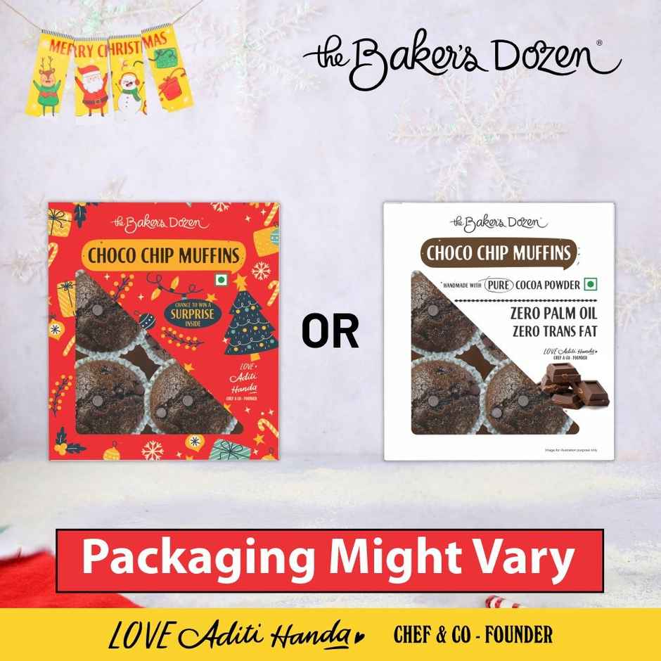 The Baker's Dozen Chocochip Muffin | Veg/Eggless Cake | Chocolate Cake | Cup Cake | Choco Muffin