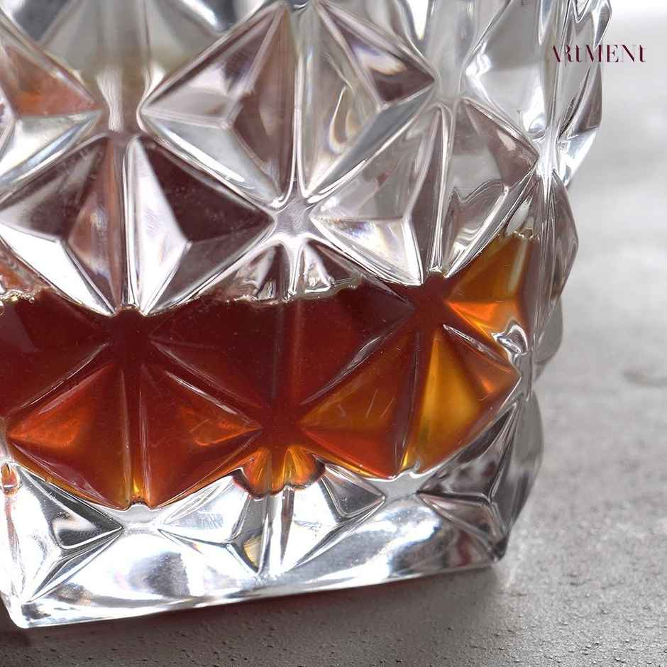 Crystal Diamond Cut Whisky Glasses | Set Of 4 | 210 ml | The Artment