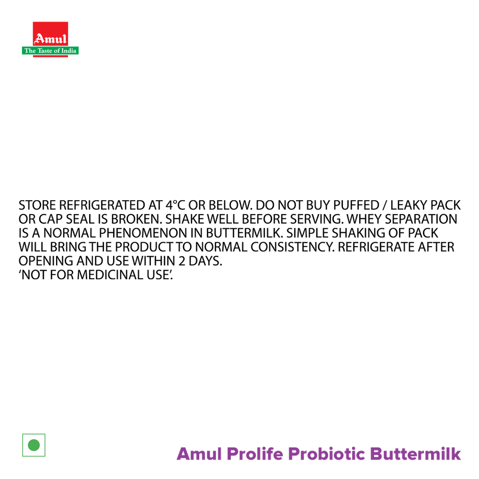 Amul Prolife Probiotic Buttermilk Bottle