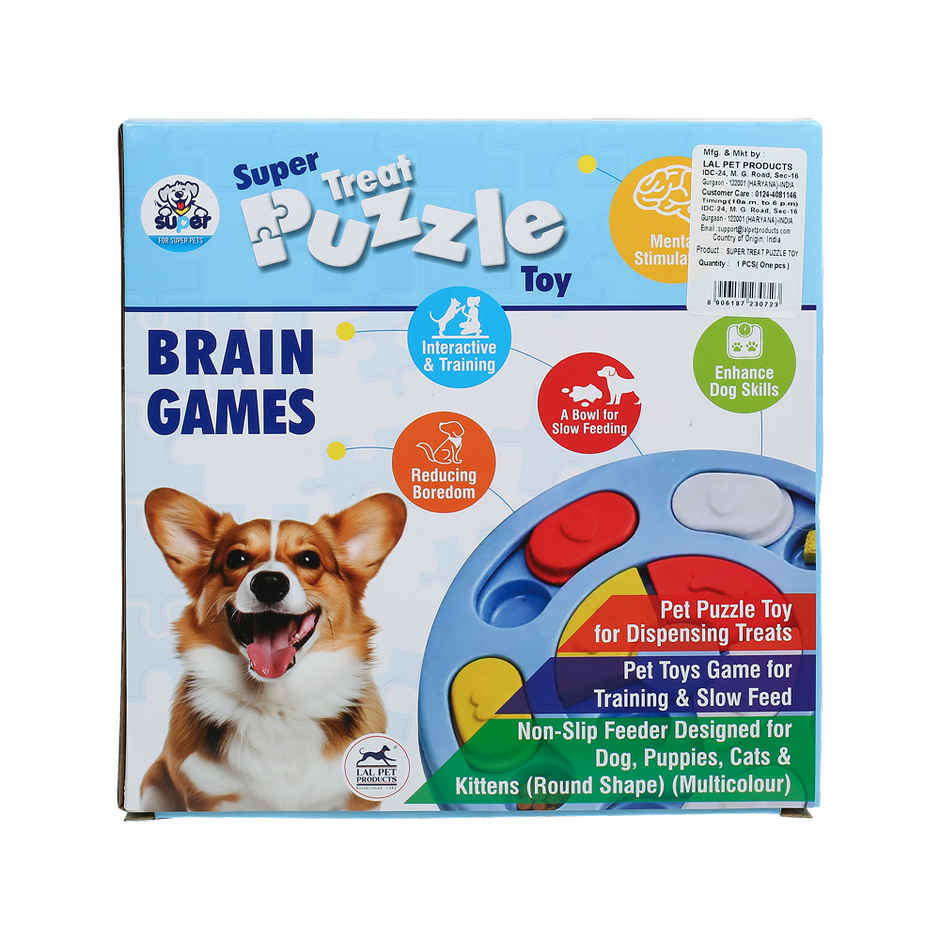 Super Pet Puzzle Feeder Dog Toy | Sky Blue