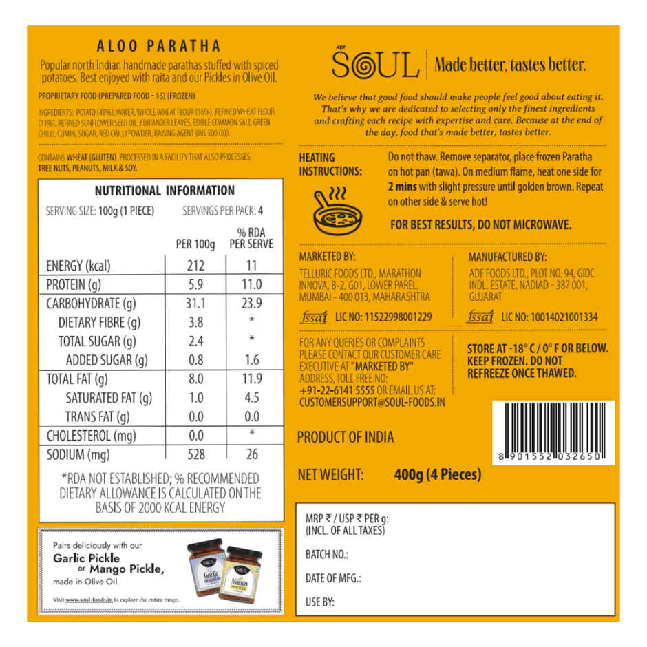 Adf Soul Aloo Paratha