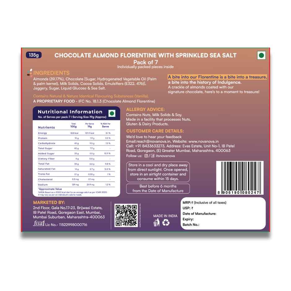 Nova Nova Chocolate Almond Florentine Gift Box | Elegant Gift Offering | Nova Nova