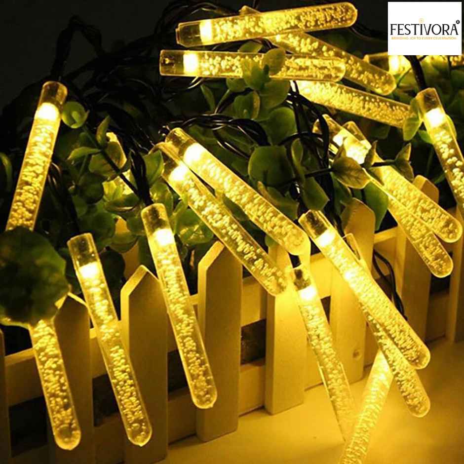 Festivora Small Stick Warm White LED String lights | 14 LEDs | Festival & Room Decoration